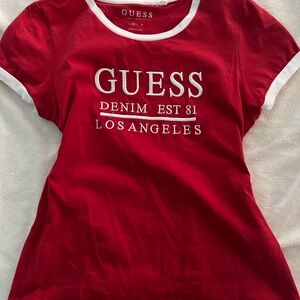 Guess Red Tee with White Accents